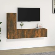 3120257 vidaXL Комплект ТВ шкафове от 3 части, опушен дъб, инженерно дърво