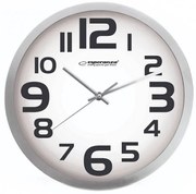 Стенен часовник Esperanza ZURICH, 25 cm, Кварц, Бял