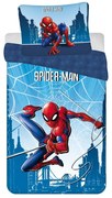 Синьо единично памучно детско спално бельо 140x200 cm Spider-man "Blue" – Jerry Fabrics