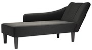 4009802 vidaXL Шезлонг с десен подлакътник Черна тъкан