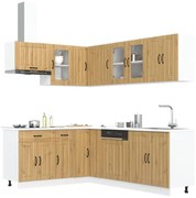 3314900 vidaXL Комплект кухненски шкафове от 11 части Lucca занаятчийски дъб