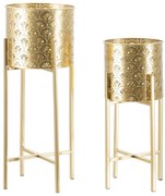 Комплект от 2 стойки за саксии в златисто, височина 52 cm Golvy - Mauro Ferretti