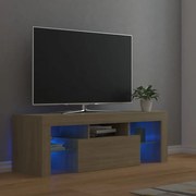 804349 vidaXL ТВ шкаф с LED осветление, дъб сонома, 120x35x40 см