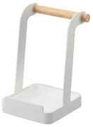 Бяла стойка за капак с детайли от букова дървесина Tosca - YAMAZAKI