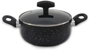 Тенджера с капак SAPIR SP 1318 VM26, 5.4 литра, 26x11 см, Мраморно покритие, Индукция, Черен