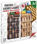Cayro - Шах, Дама и Не се сърди човече - дървени игри, 3в1 C100