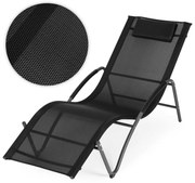 Градински шезлонг със стоманена конструкция