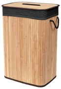 Черен/в естествен цвят бамбуков кош за пране 78 l Bamboo – Compactor