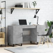 829576 vidaXL Бюро, бетонно сиво, 140x50x75 см, инженерно дърво