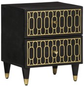 358318 vidaXL Нощно шкафче, 40x33x46 см, масивно мангово дърво