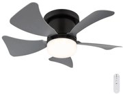 Globo 03609A - LED регулируем вентилатор HINES LED/10W/230V + DO сив