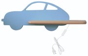 LED Детски аплик с рафт CAR LED/5W/230V син/дърво