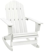 40861 vidaXL Градински люлеещ стол, дърво, бял