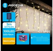 Aigostar - LED соларен коледен гирлянд 100 LED, 8 функции, IP65, топло бяло