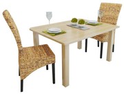 243234 vidaXL Трапезни столове, 2 бр, абака и мангово дърво масив