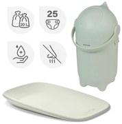 Nattou - Кош за пелени и постелка за преповиване SOFTY 50x70 см зелен