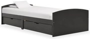 322158 vidaXL Рамка за легло с 2 чекмеджета сива бор масив 90x200 см