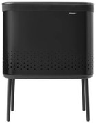 Кош за пране Brabantia Bo 1004175, 60 л, Пълнене без отваряне, Вентилационни отвори, Регулируеми крачета, Черен