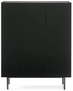 Черен висок скрин от декор от дъб 95x120 cm Arista – Teulat