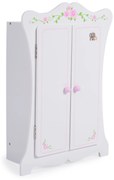 Moni toys - Дървена мебел за кукла - гардероб бял 011