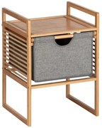 Сив/естествен бамбуков нисък шкаф за баня 40x56 cm Bahari – Wenko