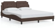 3208193 vidaXL Рамка за легло без матрак Zadar, кафява, 160x200 см, изкуствена кожа