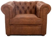 Фотьойл Chesterfield в цвят винтидж коняк 94х90х66 см