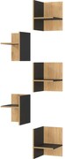 Допълнителни рафтове в комплект 5 бр. от декор от дъб в антрацитен и естествен цвят Podium – Germania