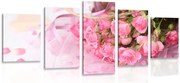 картини от 5 части – Романтичен розов букет от рози