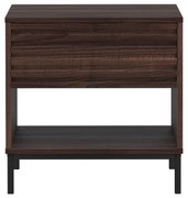 Тъмнокафяво нощно шкафче с орехов плот Celine – Støraa