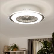 Brilagi - LED Димируема лампа с вентилатор RONDA LED/48W/230V сребрист + д.у.