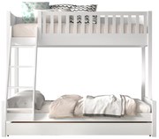 Бяло двуетажно детско легло от масивен бор с място за съхранение 140x200/90x200 cm SCOTT – Vipack