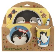 Horecano - Детски сервиз за хранене от 5 части с квадратна чиния "ПИНГВИН" KIDS-ECO-FRIENDLY-(005-25)