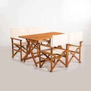 Градински комплект маса и столове (5 части) MYR01, цвят Кремав