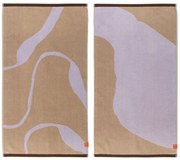 Комплект от 2 кърпи от органичен памук в цвят лавандула и светлокафяво 50x90 cm Nova Arte - Mette Ditmer Denmark