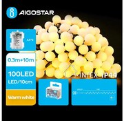 Aigostar - LED Екстериорни лампички 100xLED/3xAA/8 функции 10,3 м IP44 топло бял