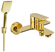 Mexen Alexa R62 смесител за вана с душ комплект, златен - 7123R62-50