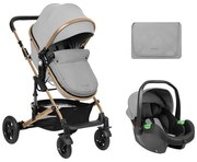 Бебешка количка 3в1 Amaia KIKKABOO - Light Grey