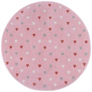 Розов детски килим ø 140 cm Little Hearts - Hanse Home