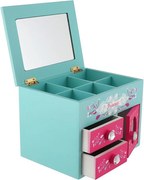 Шкатулка за бижута с огледалце PRINCESS — розова/синя