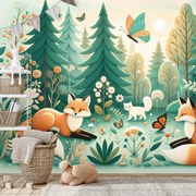 Тапет – Горски животни в пастелни цветове