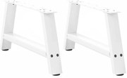 4012825 vidaXL Крака за масичка за кафе, А-образни, 2 бр., бели, 70 x (30-31) см, стомана