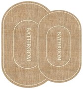 Кафяви и кремави килимчета за баня в комплект от 2 килимчета 60x90 cm Jute Look - Mila Home