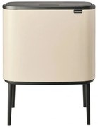 Кош за боклук Brabantia Bo Touch 1005547, 11+23 л, Плавно и безшумно отваряне, Голям отвор, Бежов