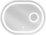 Mexen Umba огледало за баня с подсветка и козметично огледало 100 x 80 см, LED 6000K, антипара - 9822-100-080-611-00