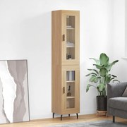 3199444 vidaXL Висок шкаф, сонома дъб, 34,5x34x180 см, инженерно дърво