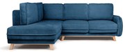 Син сгъваем ъглов диван от рипсено кадифе (ляв ъгъл) Tori – Bonami Selection