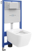 Mexen вграден WC комплект стелаж Fenix Slim с тоалетна чиния Stella, бял гланц - 6103368XX00