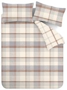 Сиво/кремаво фланелено спално бельо за двойно легло 200x200 cm - Catherine Lansfield