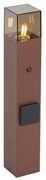 Индустриален външен стълб ръждивокафяв с димно стъкло 50 см със сензор за здрач - Дания